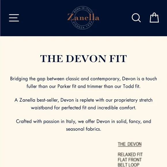 Zanella Navy Blue Devon Fit Dress Pants 38x29 - Picture 11 of 11